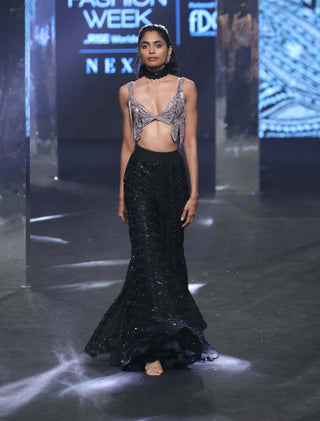 Ritika Mirchandani-Mari Black Bustier And Sharara-INDIASPOPUP.COM