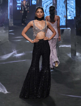 Ritika Mirchandani-Mari Black Bustier And Sharara-INDIASPOPUP.COM