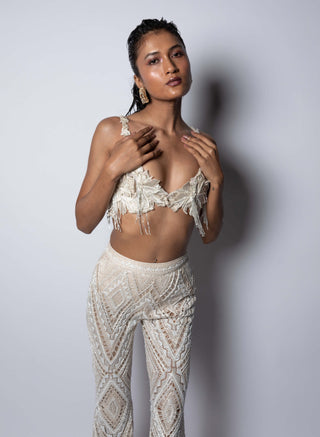 Ritika Mirchandani-Hazel Ivory Bustier And Pants-INDIASPOPUP.COM