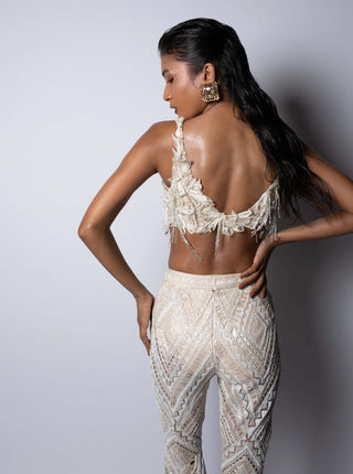 Ritika Mirchandani-Hazel Ivory Bustier And Pants-INDIASPOPUP.COM