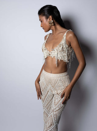 Ritika Mirchandani-Hazel Ivory Bustier And Pants-INDIASPOPUP.COM