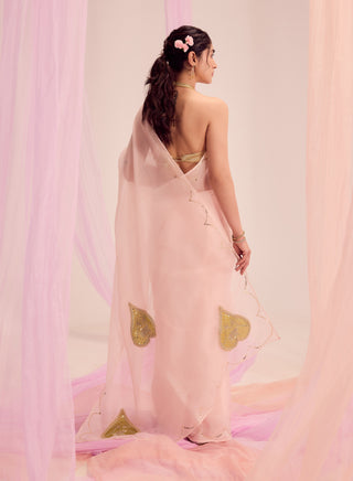 Hridaya pink sari