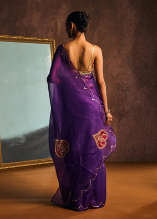 Mrignayani deep purple sari