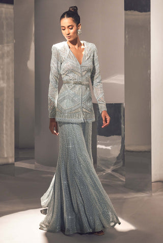 Ritika Mirchandani-Elif Ice Blue Sharara Set-INDIASPOPUP.COM