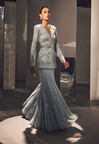 Ritika Mirchandani-Elif Ice Blue Sharara Set-INDIASPOPUP.COM