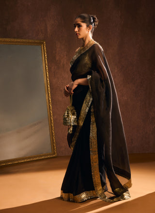 Onyx black sari