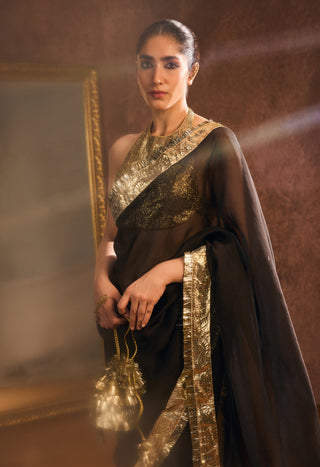 Onyx black sari