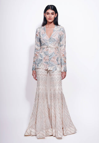 Zinnia pastel floral kurta and sharara set