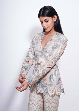 Zinnia pastel floral kurta and sharara set
