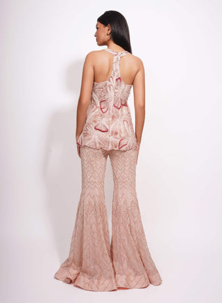 Callisto blush pink waist coat and sharara