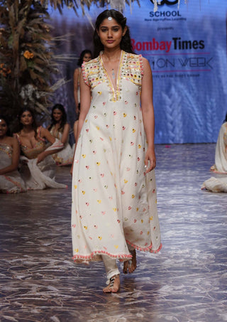 Gopi Vaid-Ivory Mahi Kurta And Churidar-INDIASPOPUP.COM