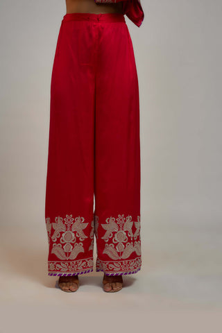 Gopi Vaid-Red Amaya Kurta Set-INDIASPOPUP.COM