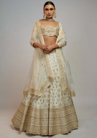 Gopi Vaid-White Shahi Lehenga Set-INDIASPOPUP.COM