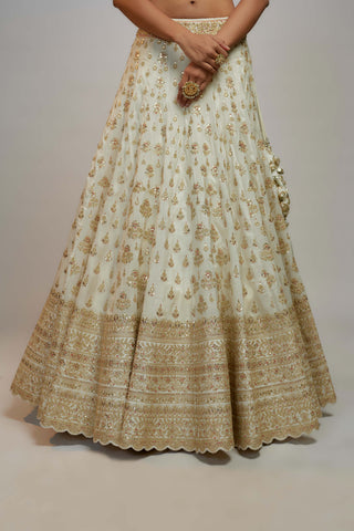 Gopi Vaid-White Shahi Lehenga Set-INDIASPOPUP.COM