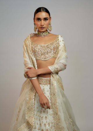 Gopi Vaid-White Shahi Lehenga Set-INDIASPOPUP.COM