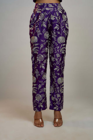 Gopi Vaid-Purple Adveta Kurta And Pant-INDIASPOPUP.COM