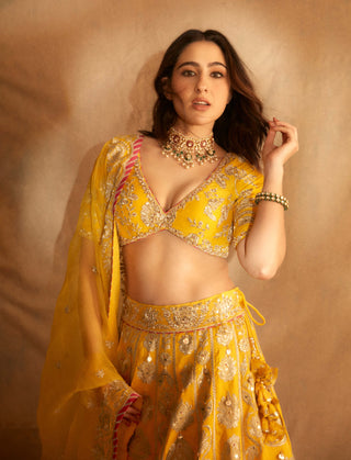 Gopi Vaid-Yellow Anha Lehenga Set-INDIASPOPUP.COM