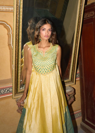 Lemon yellow and green choga