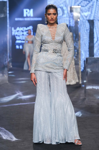 Ritika Mirchandani-Mel Ice Blue Sharara Set-INDIASPOPUP.COM