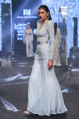 Ritika Mirchandani-Mel Ice Blue Sharara Set-INDIASPOPUP.COM