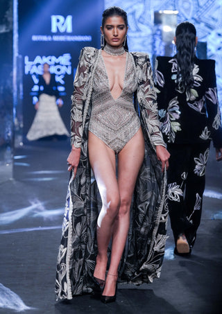 Ritika Mirchandani-Brisa Black Bodysuit And Jacket-INDIASPOPUP.COM