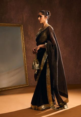 Onyx black sari