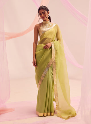 Ira lime green sari