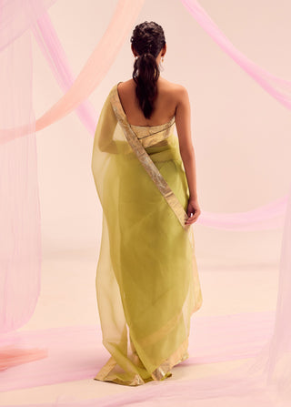Ira lime green sari