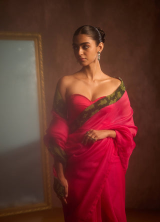 Serpentika rani pink sari