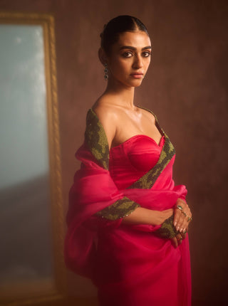 Serpentika rani pink sari