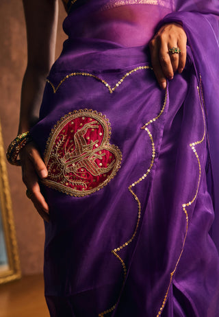 Mrignayani deep purple sari