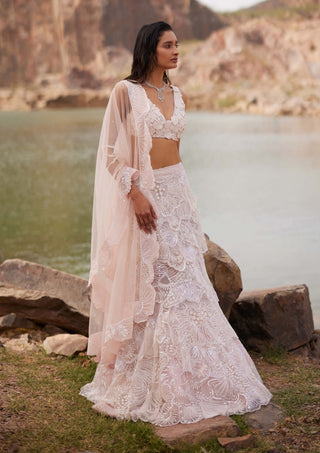 Gayle Husna Pink Lehenga Set by Mishru, available on Indiaspopup.com