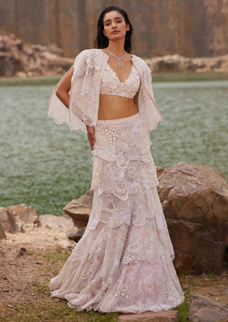 Gayle Husna Pink Lehenga Set by Mishru, available on Indiaspopup.com