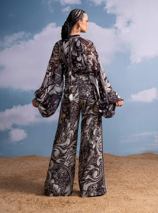 Chocolate Swirl Print Top And Pants by Nikita Mhaisalkar available on Indiaspopup.com