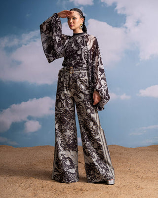 Chocolate Swirl Print Top And Pants by Nikita Mhaisalkar available on Indiaspopup.com