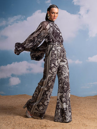 Chocolate Swirl Print Top And Pants by Nikita Mhaisalkar available on Indiaspopup.com