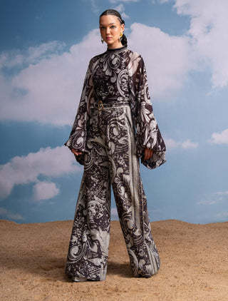 Chocolate Swirl Print Top And Pants by Nikita Mhaisalkar available on Indiaspopup.com