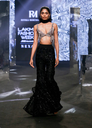 Ritika Mirchandani-Mari Black Bustier And Sharara-INDIASPOPUP.COM