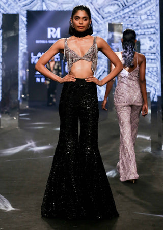 Ritika Mirchandani-Mari Black Bustier And Sharara-INDIASPOPUP.COM