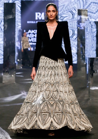 Ritika Mirchandani-Elif Black Blazer And Lehenga-INDIASPOPUP.COM