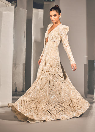 Ritika Mirchandani-Afet Ivory Sharara Jacket Set-INDIASPOPUP.COM