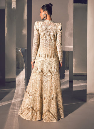 Ritika Mirchandani-Azra Ivory Gold Jacket Sharara Set-INDIASPOPUP.COM