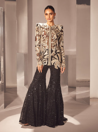 Ritika Mirchandani-Kiraz Black Gold Kurta And Sharara-INDIASPOPUP.COM