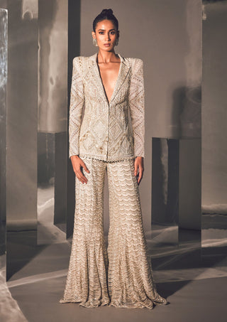 Ritika Mirchandani-Lale Silver Blazer And Sharara-INDIASPOPUP.COM