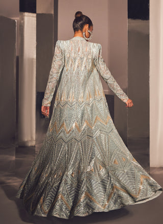 Ritika Mirchandani-Zeynep Iceblue Silver Jacket Sharara Set-INDIASPOPUP.COM