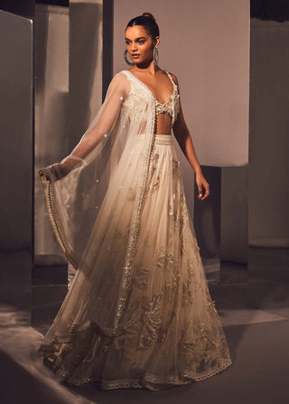 Ritika Mirchandani-Alara Ivory Gold Lehenga Set-INDIASPOPUP.COM