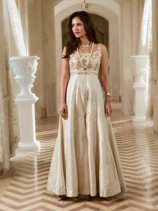 Ivory jacquard jumpsuit