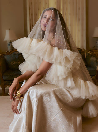 Ivory jacquard jumpsuit