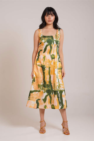 Ceri cotton satin midi dress