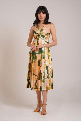 Ceri pleated midi dress